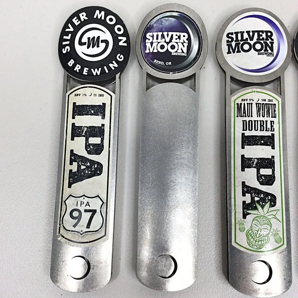 Lot of 4 Silver Moon Brewing Tap Handles Metal IPA 10.75